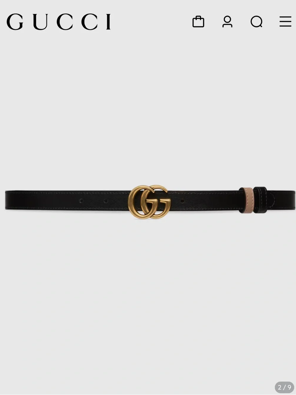 Gucci GG Marmont reversible thin belt